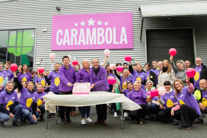 Team Carambola outside HQ celebrating our 21st birthday